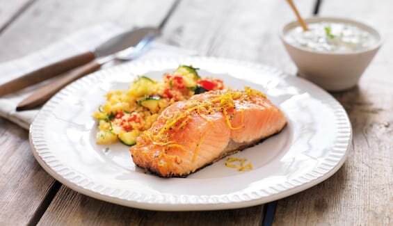 Lemon Grilled Norwegian Salmon with Couscous