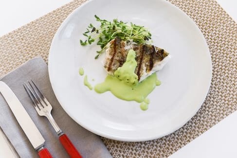 David Seigal's Grilled Skrei with Parsley Tarragon Emulsion