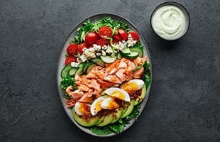 Cobb salad with Steelhead trout from Norway