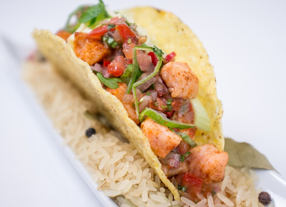 Norwegian Steelhead Trout Tacos with Spicy Sauce