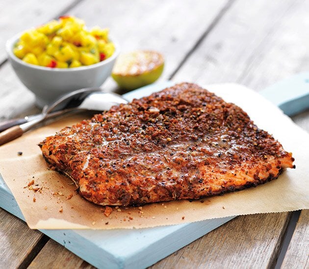 Grilled Norwegian Salmon Fillet with Caribbean Spices