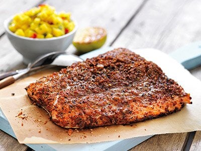 Grilled Norwegian Salmon Fillet with Caribbean Spices