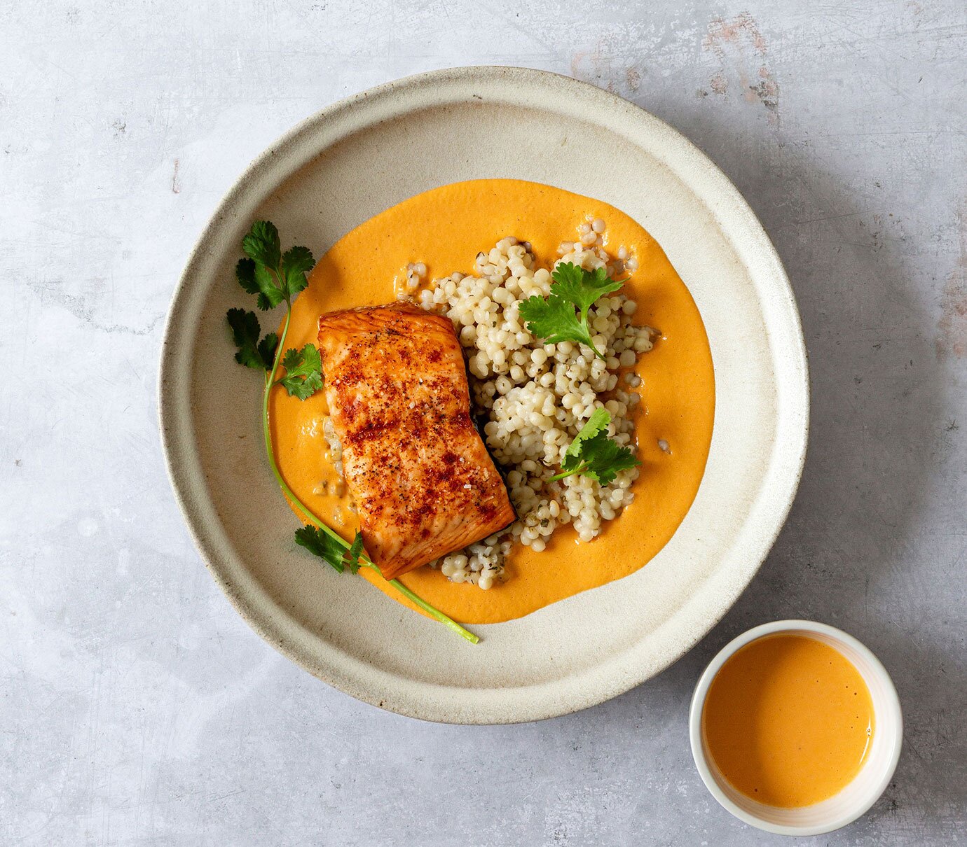 Norwegian Salmon with Coconut Sauce & Couscous