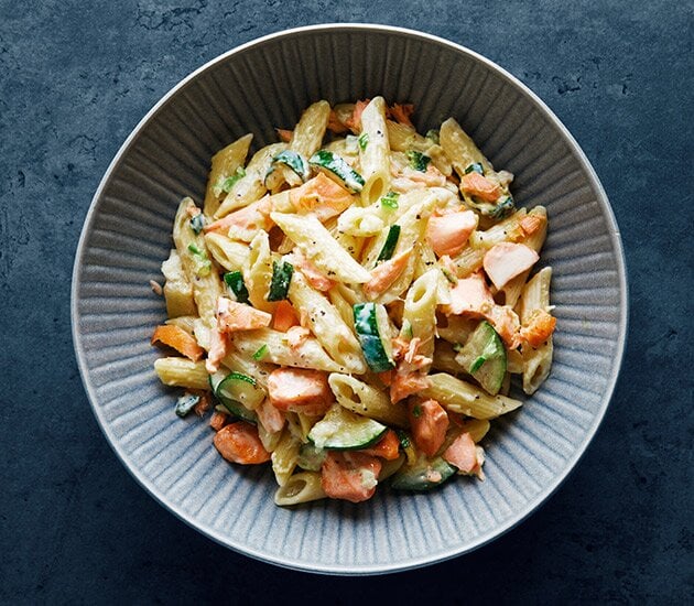 Pasta with Norwegian Salmon and Zucchini