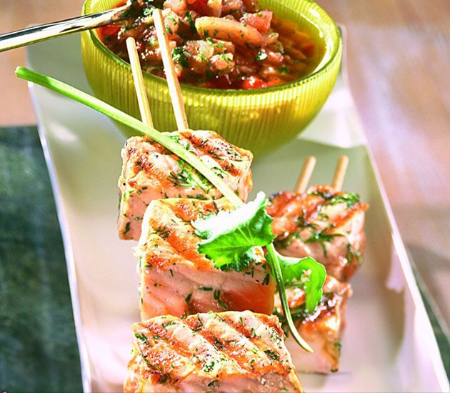 Norwegian Salmon Skewers with "Sauce Chien"