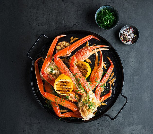 Norwegian snow crab with garlic butter