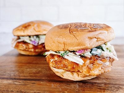 Honey BBQ Salmon Burgers with Homemade BBQ Aioli