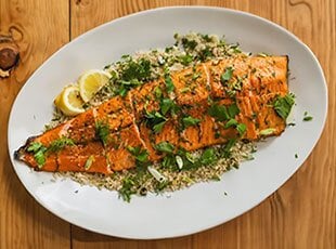Norwegian Salmon with Herby Rice