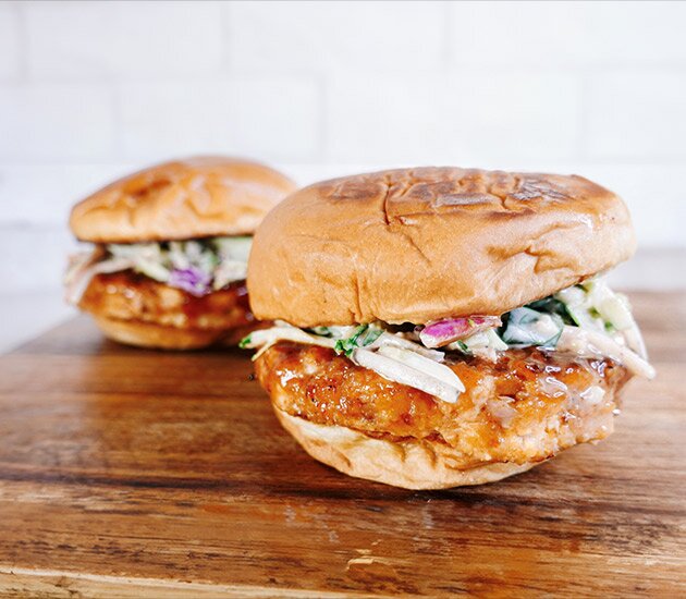 Honey BBQ Salmon Burgers with Homemade BBQ Aioli