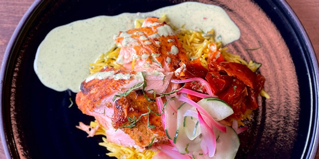 Norwegian Salmon Shawarma Rice Bowl