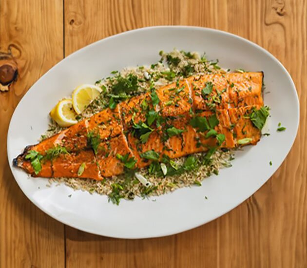 Norwegian Salmon with Herby Rice