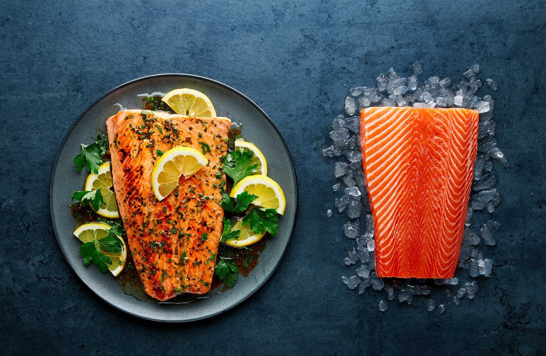 Lemon dish with steelhead trout