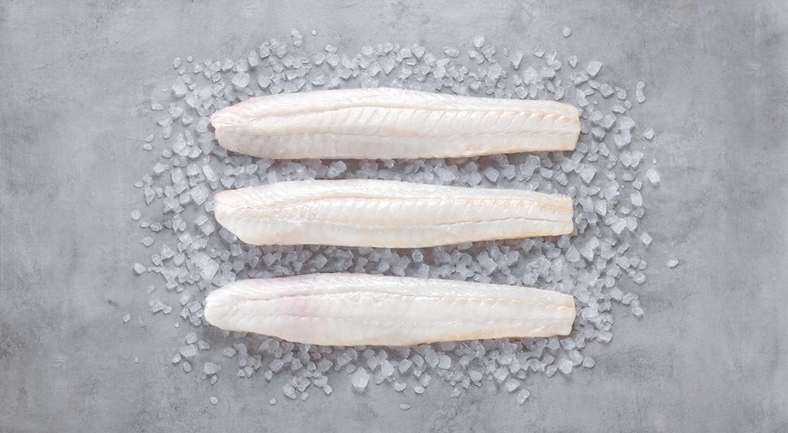 Norwegian skrei filets on ice
