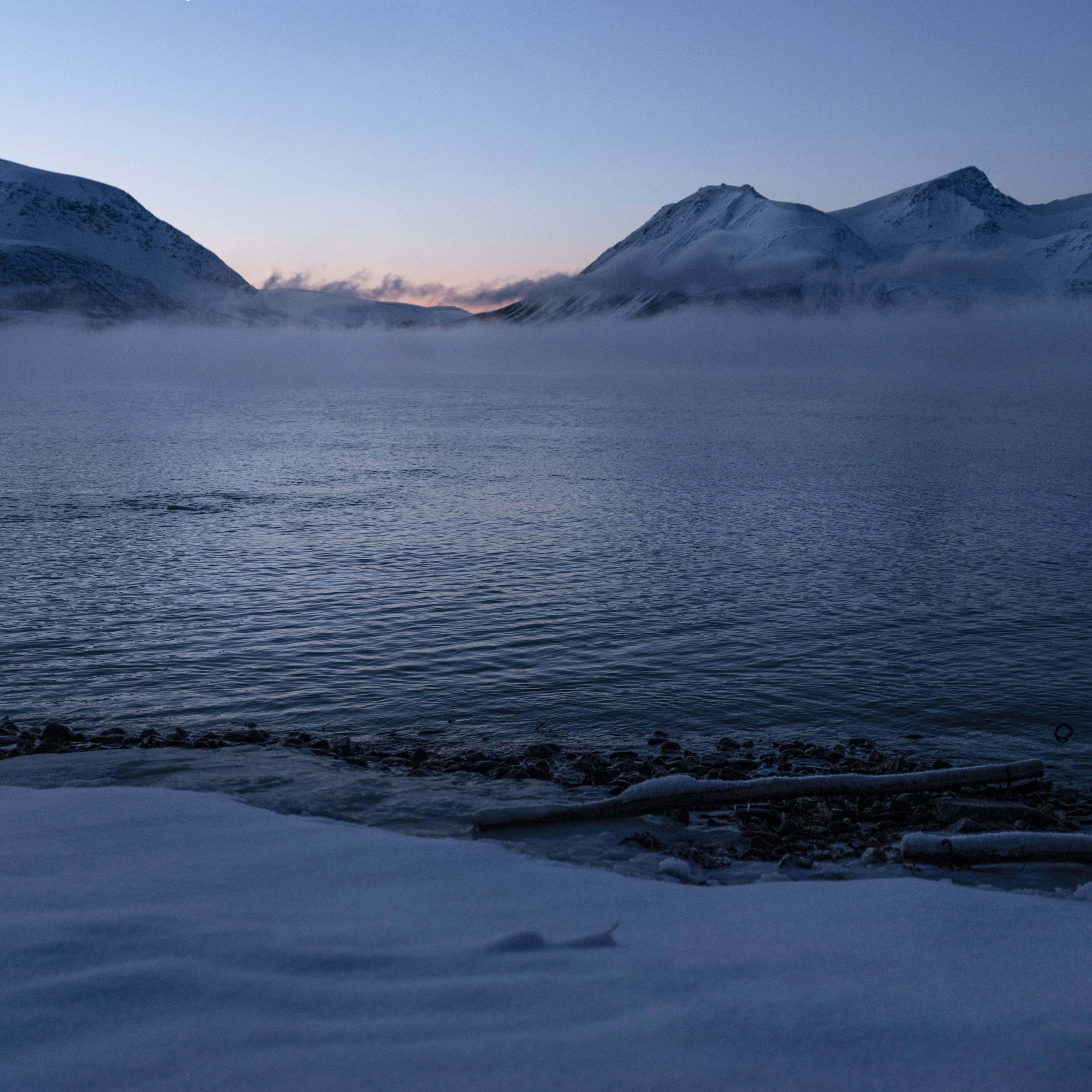 Northern lights over mountain