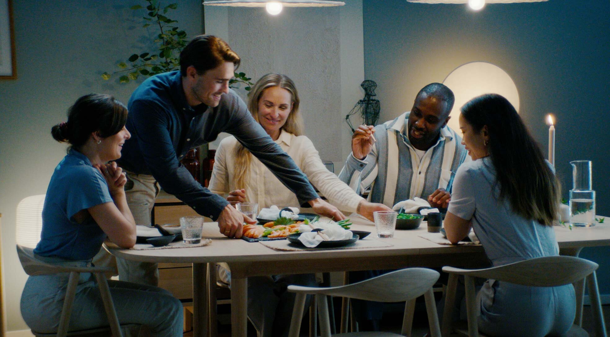 People around a dinner table